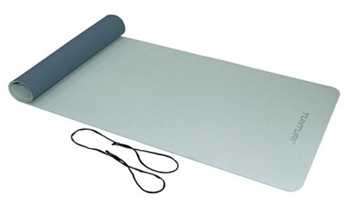 tunturi tpe yoga mat dark/light blue