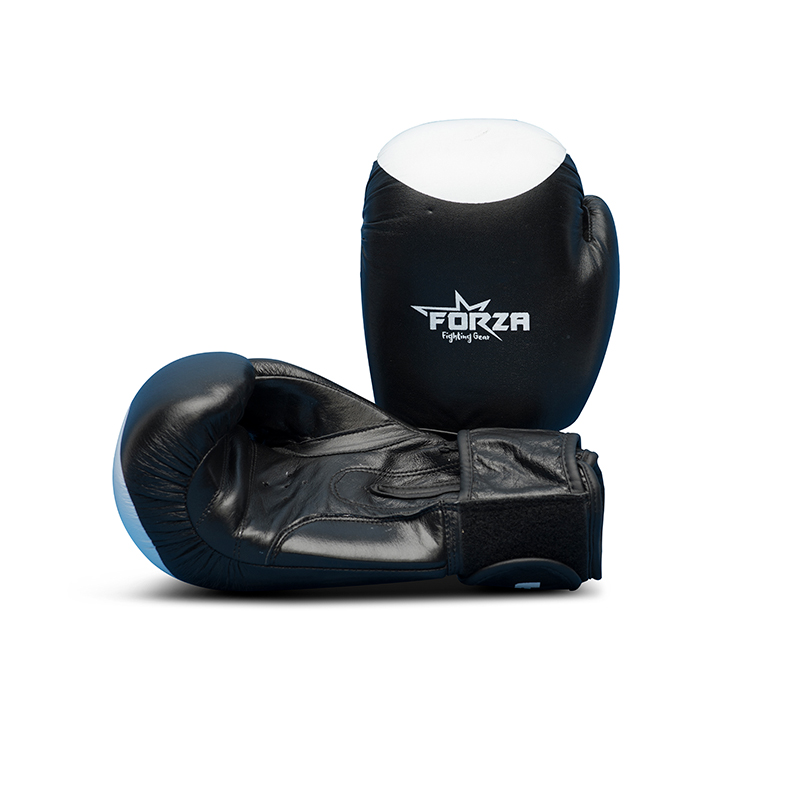 Forza leather black&white boxing gloves